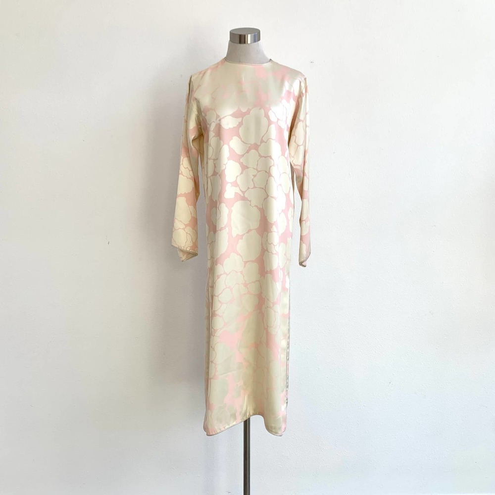 Saint Laurent Rive Gauche Pink & White Cloud Kaftan